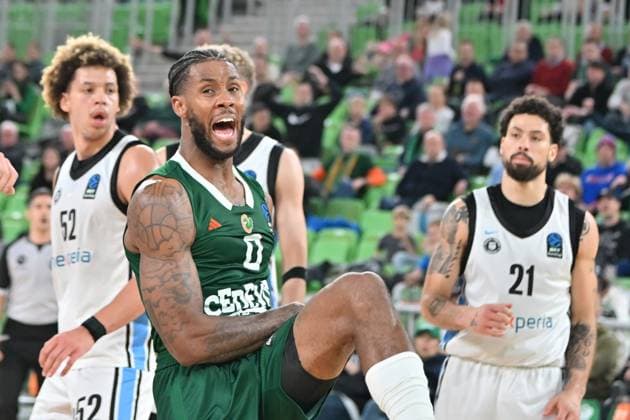Ljubljana, Slovenia, November 19 2025, Dj Stewart of Cedevita Olimpija (C) in action during the BKT EuroCup basketball match between Cedevita Olimpija (Slovenia) and Veolia Towers (Germany) at Arena Stozice, Ljubljana, Slovenia. (Photo by Igor Kupljenik Sports Press Photo) Copyright: xIgorxKupljenikx xSPPx Sportspressphoto_SPR63686