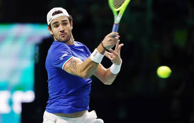 TENNIS - Davis Cup Final 8 BOLOGNA,ITALY,19.NOV.25 - TENNIS - ITF Davis Cup, Final 8, Italy vs Austria. Image shows Matteo Berrettini (ITA).  GEPAxpictures xMatthiasxHauer
