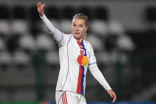 Biella, Italy, 19th November 2025. Ada Hegerberg of OL Lyonnes reacts during the Juventus Women vs Lyonnes UEFA Womens Champions League match at Stadio Vittorio Pozzo, Biella. Picture credit should read: Jonathan Moscrop Sportimage EDITORIAL USE ONLY. No use with unauthorised audio, video, data, fixture lists, club league logos or live services. Online in-match use limited to 120 images, no video emulation. No use in betting, games or single club league player publications. SPI_100_JM_JUVE_LYONNES_UWCL SPI-4295-0100