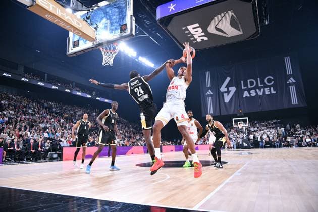BASKET BALL : LDLC ASVEL vs AS Monaco - Turkish Airlines Euroligue - LDLC ARENA venue - Decines - 19 11 2025 Jaron Blossomgame from AS Monaco during the Turkish Airlines Euroleague match between LDLC ASVEL and AS Monaco at the LDLC ARENA venue in Decines, France on November 19th 2025  Copyright: xCYRILxALISTERxLESTAGEx