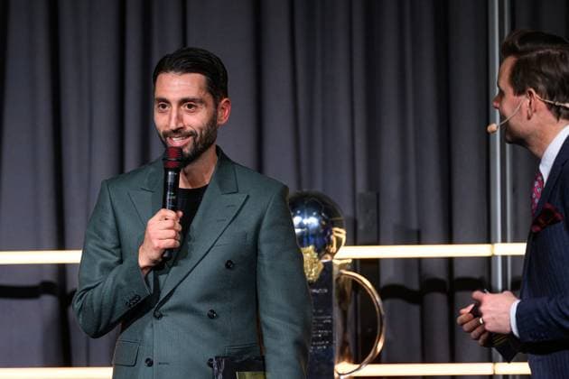 251119 Hammarbys Nahir Besara receives the Player of the Year award during Allsvenskans Grand Prize on November 19, 2025 in Stockholm  Copyright: EMMAxWALLSKOG BB251119EW069