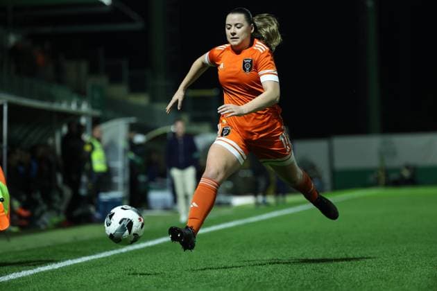 Emily Whelan ( Glasgow City LFC Women s team ) in action during the match between Sporting CP Womens team and Glasgow City LFC Womens team, valid for UEFA Womens Europa Cup 2025 2026 - round of 16 at Estadio Aurelio Pereira on 19 November 2025. Lisboa Estadio Aurelio Pereira Alcochete Portugal Copyright: xIMAGOx xPRIMExSPORTSxIMAGESx xFILIPExOLIVEIRAx