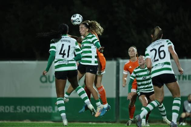 Carolina Santiago ( Sporting CP Womens team ) in action during the match between Sporting CP Womens team and Glasgow City LFC Womens team, valid for UEFA Womens Europa Cup 2025 2026 - round of 16 at Estadio Aurelio Pereira on 19 November 2025. Lisboa Estadio Aurelio Pereira Alcochete Portugal Copyright: xIMAGOx xPRIMExSPORTSxIMAGESx xFILIPExOLIVEIRAx