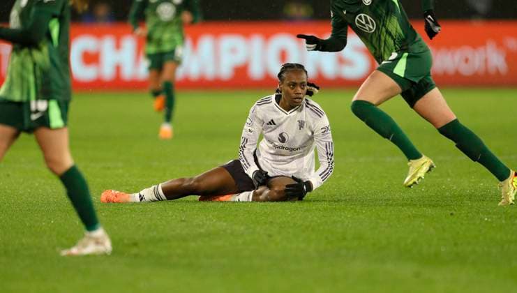 Photo devastated is Melvine Malard Manchester Womens Champions League on Wed 19 11 2025 VfL Wolfsburg Manchester United