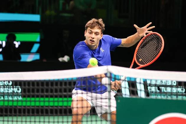 Flavio Cobolli (ITA) during Davis Cup - Final Eight, International Tennis match in Bologna, Italy, November 19 2025  Copyright: xRobertaxCorradin IPAxSportx xipa-agency.netx xx IPA_68142327 IPA_Agency_IPA68142327
