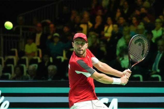 TENNIS - DAVIS CUP 2025 - FINAL 8 19 11 2025 Filip Misolic of Austria during the Davis Cup 2025, Final 8, Tennis event on 19 November 2025 in Bologna, Italy - Photo Laurent Lairys BolognaItaly  Copyright: xLaurentxLairysx