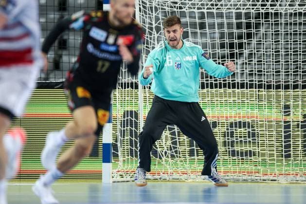 HC Zagreb v SC Magdeburg - EHF Champions League ZAGREB, CROATIA - NOVEMBER 19: Goalkeeper of HC Zagreb Haris Suljevic celebrates during the EHF Champions League match between HC Zagreb and SC Magdeburg at Arena Zagreb on November 19, 2025 in Zagreb, Croatia.  Igorxkralj PIXSELL