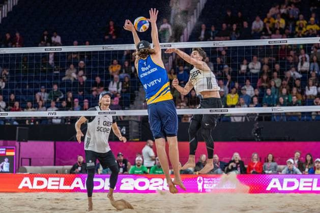 RECORD DATE NOT STATED ADELAIDE, AUSTRALIA - NOVEMBER 19: Lui Wuest (Player 2 - GER), Paul Henning (Player 1 - GER) during the Beach volleyball, Beachvolleyball World Championships at Adelaide on November 19, 2025 in Adelaide, Australia. Australia Copyright: xBEAUTIFULxSPORTS PeterxWeberx