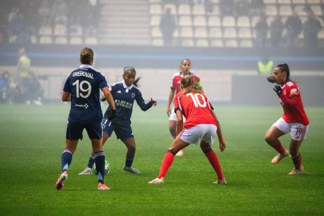 November 19, 2025, Paris, Å½Le-De-France, France: November 19, 2025, Paris, France: Women s Champions League, 4th matchday : Paris FC - Benfica : Paris FC claims their first victory in the 2026 UEFA Women s Champions League beating Benfica at Jean-Bouin (2-0). Maelline Mendy and Maelle Garbino scored for the team coached by Sandrine Soubeyrand. Paris France - ZUMAp284 20251119_zip_p284_019 Copyright: xMickaelxPintax