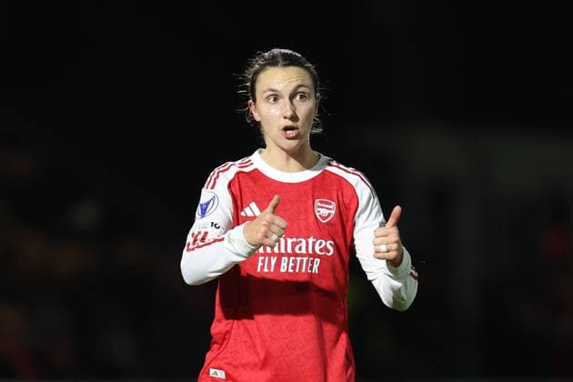 Arsenal gegen Real Madrid Frauen 19. November 2025, Boreham Wood UEFA Women™s Champions League Arsenal gegen Real Madrid Frauen Lotte Wubben Moy von Arsenal Foto Charlotte Wilson Abseits Boreham Wood UK  Copyright: xCharlottexWilsonx xOffsidexOffside
