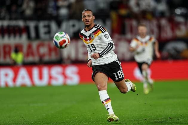 November 17, 2025, Leipzig, Germany: Leroy Sane of Germany seen in action during European World Cup Qualifiers 2026 football match between Germany and Slovakia at RedBull (Leipzig). Final score Germany 6 : 0 Slovakia. Leipzig Germany - ZUMAs197 20251117_aaa_s197_353 Copyright: xGrzegorzxWajdax