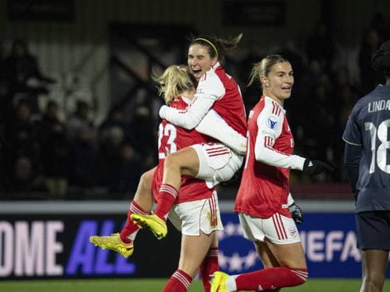 Alessia Russo of Arsenal celebrates after scoring a goal during the UEFA Women?s Champions League match between Arsenal and Real Madrid at Meadow Park on November 19, 2025 n Borehamwood, England. Copyright: xElliotxLegg SPPx Sportspressphoto_SPR64037