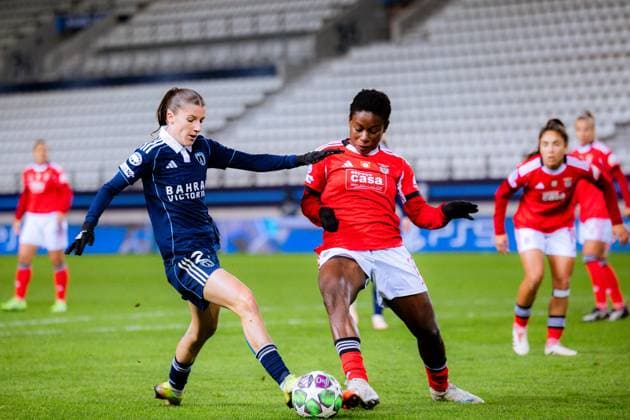 Anaele Le Moguedec of Paris FC in action during the UEFA Womens Champions League game between Paris FC and SL Benfica at Stade Jean Bouin in Paris, France. Copyright: xPaulinexFIGUETx xSPPx Sportspressphoto_SPR64113