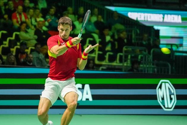 TENNIS - DAVIS CUP 2025 - FINAL 8 20 11 2025 Laurent Lairys MAXPPP - Pablo Carreno Busta of Spain during the Davis Cup 2025, Final 8, Tennis event on 19 November 2025 in Bologna, Italy - Photo Laurent Lairys Bologna Italy  Copyright: xMAXPPPxLaurentxLairysx LLR202511206838 LLR202511206838