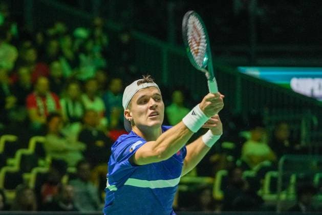 November 20, 2025, Bologna, Bretagne, Italy: Jakub Mensik of Republique Tcheque during the Davis Cup 2025, Final 8, Tennis event on 19 November 2025 in Bologna, Italy - Photo Bologna Italy - ZUMAl193 20251120_zsp_l193_022 Copyright: xLaurentxLairysx