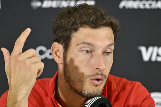Davis Cup Finale 2025 Bologne - Davis Cup Finale 2025 Bologne - 20 11 2025 - Carreno Busta - press conference, PK, Pressekonferenz - Espagne Bologne  Copyright: xChryslenexCaillaud Pznewsx