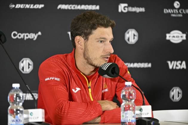 Davis Cup Finale 2025 Bologne - Davis Cup Finale 2025 Bologne - 20 11 2025 - Carreno Busta - press conference, PK, Pressekonferenz - Espagne Bologne  Copyright: xChryslenexCaillaud Pznewsx
