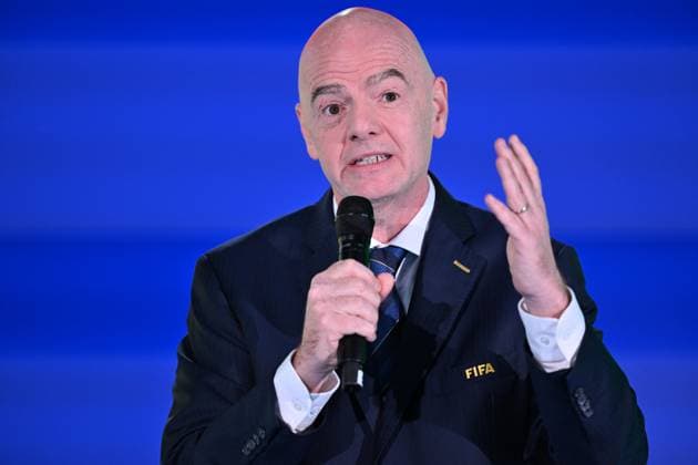 2026 FIFA World Cup, WM, Weltmeisterschaft, Fussball Play-Off Tournament draw ZURICH, SWITZERLAND - NOVEMBER 20: FIFA President Gianni Infantino speaks during the 2026 FIFA World Cup Play-Off Tournament draw at the FIFA s Home of Football in Zurich, Switzerland on November 20, 2025. Mustafa Yalcin Anadolu Zurich Switzerland. Editorial use only. Please get in touch for any other usage.  Copyright: x2025xAnadoluxMustafaxYalcinx
