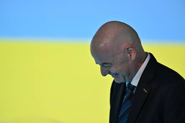 2026 FIFA World Cup, WM, Weltmeisterschaft, Fussball Play-Off Tournament draw ZURICH, SWITZERLAND - NOVEMBER 20: FIFA President Gianni Infantino speaks during the 2026 FIFA World Cup Play-Off Tournament draw at the FIFA s Home of Football in Zurich on November 20, 2025. Mustafa Yalcin Anadolu Zurich Switzerland. Editorial use only. Please get in touch for any other usage.  Copyright: x2025xAnadoluxMustafaxYalcinx