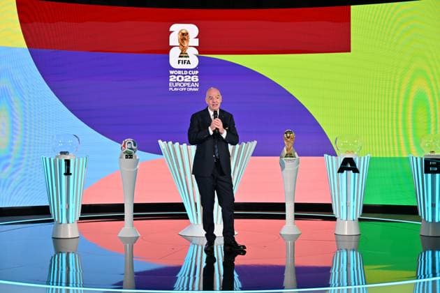 2026 FIFA World Cup, WM, Weltmeisterschaft, Fussball Play-Off Tournament draw ZURICH, SWITZERLAND - NOVEMBER 20: FIFA President Gianni Infantino speaks during the 2026 FIFA World Cup Play-Off Tournament draw at the FIFA s Home of Football in Zurich on November 20, 2025. Mustafa Yalcin Anadolu Zurich Switzerland. Editorial use only. Please get in touch for any other usage.  Copyright: x2025xAnadoluxMustafaxYalcinx