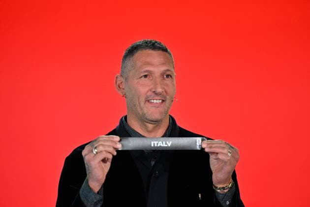 2026 FIFA World Cup, WM, Weltmeisterschaft, Fussball Play-Off Tournament draw ZURICH, SWITZERLAND - NOVEMBER 20: Italian former player Marco Materazzi during the 2026 FIFA World Cup Play-Off Tournament draw at the FIFA s Home of Football in Zurich, Switzerland on November 20, 2025. Mustafa Yalcin Anadolu Zurich Switzerland. Editorial use only. Please get in touch for any other usage.  Copyright: x2025xAnadoluxMustafaxYalcinx