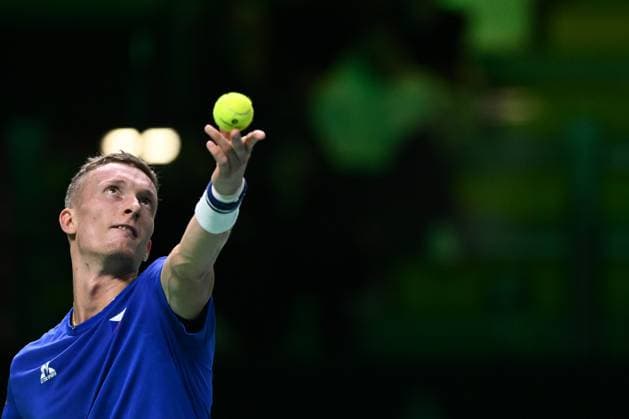 Jiri Lehecka of Czechia in action during the Davis Cup Quarter-Final match between Jaume Munar Clar of Spain and Jiri Lehecka of Czechia at Supertennis Arena - Bolognafiere on November 20, 2025 in Bologna, Italy  Copyright: xDomenicoxCippitelli IPAxSportx xipa-agency.netx xx IPA_68167055 IPA_Agency_IPA68167055
