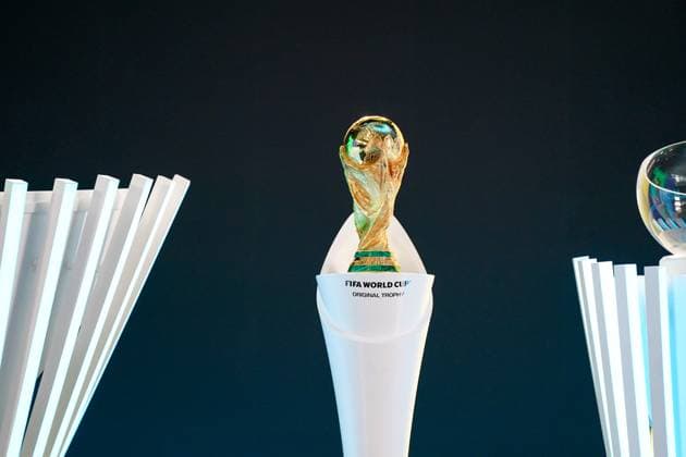Soccer FIFA World Cup Qualification Europe 2025 26 Playoff Draw Home of FIFA Zurich, Switzerland Original trophy, symbol photo, cup Zurich Canton Zurich Switzerland Copyright: xJOERANxSTEINSIEKx