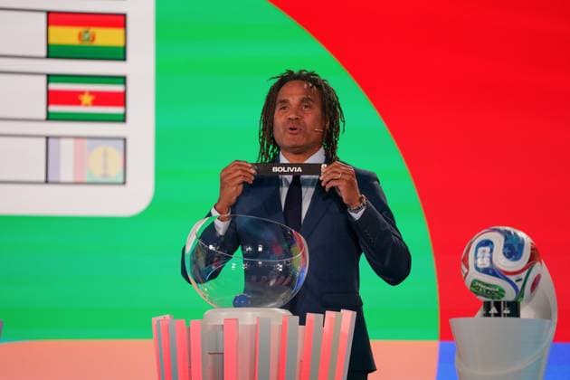 Soccer FIFA World Cup Qualification Europe 2025 26 Playoff Draw Home of FIFA Zurich, Switzerland Christian Karembeu FIFA Legend draws Bolivia Zurich Canton Zurich Switzerland Copyright: xJOERANxSTEINSIEKx