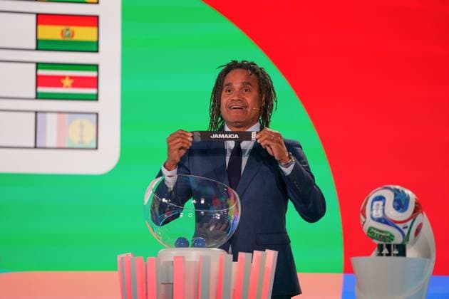 Soccer FIFA World Cup Qualification Europe 2025 26 Playoff Draw Home of FIFA Zurich, Switzerland Christian Karembeu FIFA Legend draws Jamaica Zurich Canton Zurich Switzerland Copyright: xJOERANxSTEINSIEKx