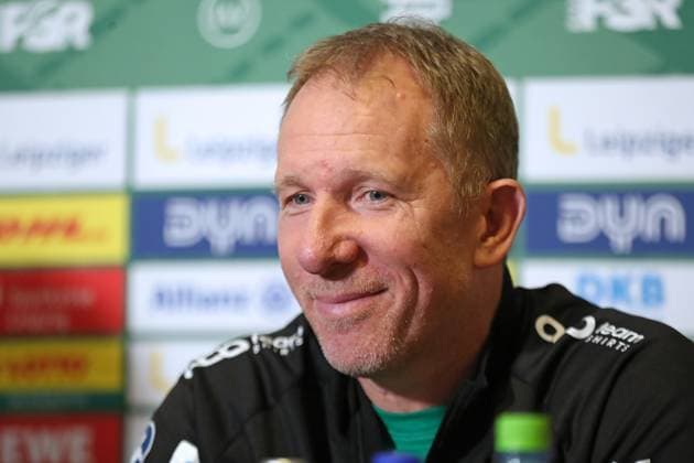 DAIKIN HBL Presentation of new head coach of SC DHfK Leipzig, 20 11 25 Head coach Frank Carstens SC DHfK Leipzig Handball, DAIKIN HBL, 1 Bundesliga, Season 2025 2026, Press conference of SC DHfK Leipzig for the presentation of the new head coach on 20 11 25 in the Quarterback Immobilien Arena Leipzig Copyright: xBEAUTIFULxSPORTS JanxKaeferx