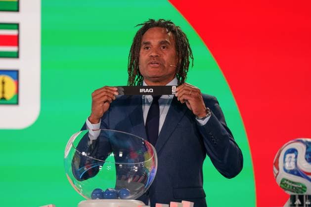 Football FIFA World Cup Qualifiers Europe 2025 26 Playoff Draw Home of FIFA Zurich, Switzerland Christian Karembeu FIFA Legend draws Iraq Copyright: xJOERANxSTEINSIEKx