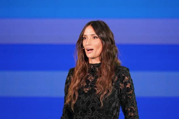 Soccer FIFA World Cup Qualification Europe 2025 26 Playoff Draw Home of FIFA Zurich, Switzerland Melanie Winiger Presenter Zurich Canton Zurich Switzerland Copyright: xJOERANxSTEINSIEKx