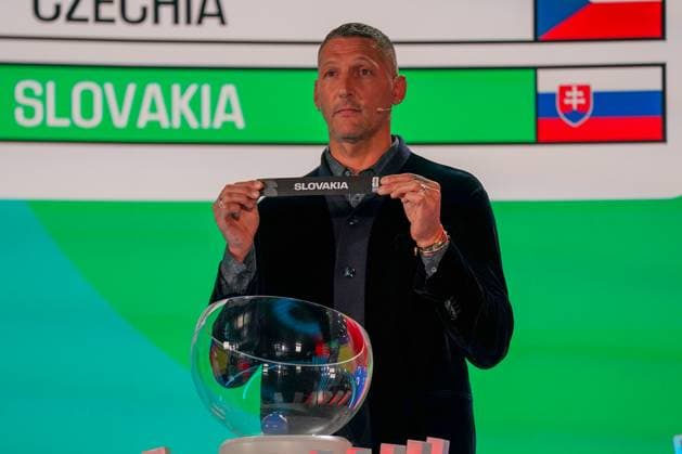 Football FIFA World Cup Qualification Europe 2025 26 Playoff Draw Home of FIFA Zurich, Switzerland Marco Materazzi FIFA Legend draws Slovakia Slovakia Copyright: xJOERANxSTEINSIEKx
