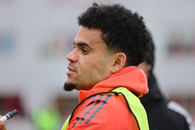 Football, Men, Season 2025 2026, FC Bayern Munich, Training Luis Diaz FC Bayern Munich Head, Portrait