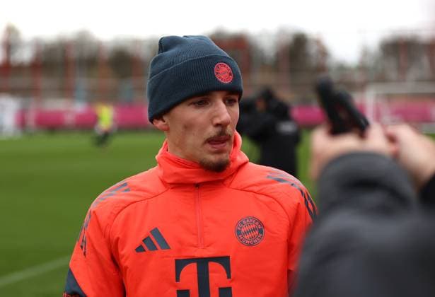 Football, Men, Season 2025 2026, FC Bayern Munich, Training Lennart Karl FC Bayern Munich Head, Portrait