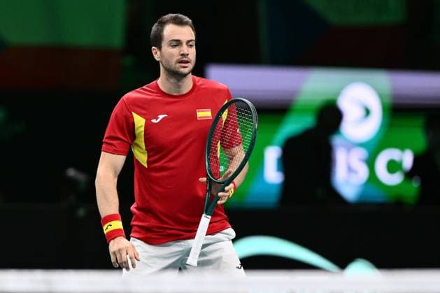 Pedro Martinez Portero of Spain in action during the Davis Cup Quarter-Final match between Marcel Granollers-Pujol and Pedro Martinez Portero of Spain v Tomas Machac and Adam Pavlasek of Czechia competes in the 1500m Women at Supertennis Arena - Bolognafiere on November 20, 2025 in Bologna, Italy  Copyright: xDomenicoxCippitelli IPAxSportx xipa-agency.netx xx IPA_68173490 IPA_Agency_IPA68173490