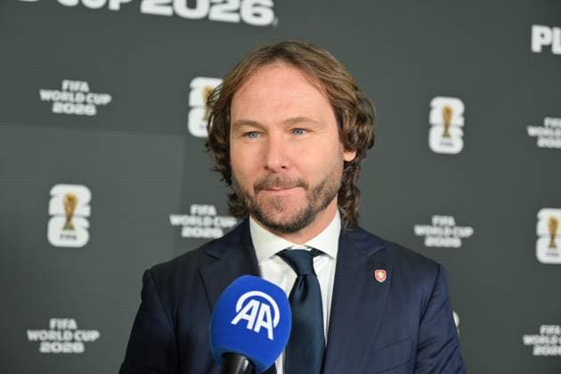 2026 FIFA World Cup, WM, Weltmeisterschaft, Fussball Play-Off Tournament draw ZURICH, SWITZERLAND - NOVEMBER 20: Czech former football player Pavel Nedved speaks to press following the 2026 FIFA World Cup Play-Off Tournament draw at the FIFA s Home of Football in Zurich, Switzerland on November 20, 2025. Mustafa Yalcin Anadolu Zurich Switzerland. Editorial use only. Please get in touch for any other usage.  Copyright: x2025xAnadoluxMustafaxYalcinx