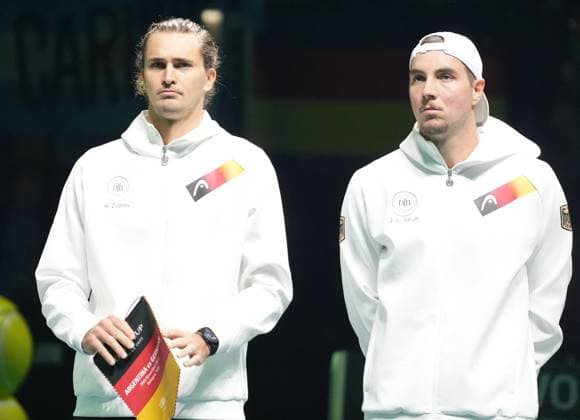 TENNIS - DAVIS CUP 2025 - FINAL 8 20 11 2025 Alexander Zverev and Jan - Lennard STRUFF of Germany during the Davis Cup 2025, Final 8, Tennis event on 19 November 2025 in Bologna, Italy - Photo Laurent Lairys BolognaItaly  Copyright: xLaurentxLairysx