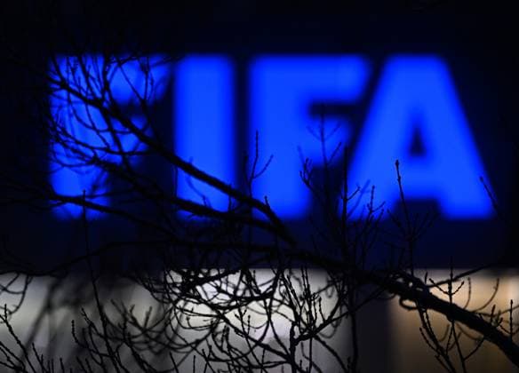 FIFA World Cup, WM, Weltmeisterschaft, Fussball 26 play-offs draws ZURICH, SWITZERLAND - NOVEMBER 20: The FIFA logo is seen at the FIFA headquarters following the FIFA World Cup 26 play-off tournament draws in Zurich, Switzerland on November 20, 2025. Mustafa Yalcin Anadolu Zurich Switzerland. Editorial use only. Please get in touch for any other usage.  Copyright: x2025xAnadoluxMustafaxYalcinx