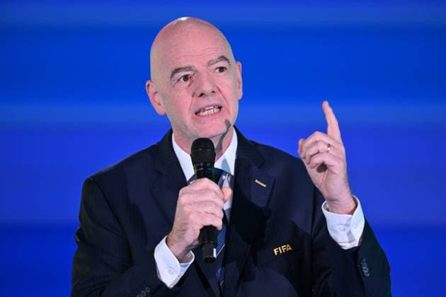 FIFA World Cup, WM, Weltmeisterschaft, Fussball 26 play-offs draws ZURICH, SWITZERLAND - NOVEMBER 20: FIFA President Gianni Infantino speaks during the 2026 FIFA World Cup Play-Off Tournament draw at the FIFA s Home of Football in Zurich, Switzerland on November 20, 2025. Mustafa Yalcin Anadolu Zurich Switzerland. Editorial use only. Please get in touch for any other usage.  Copyright: x2025xAnadoluxMustafaxYalcinx
