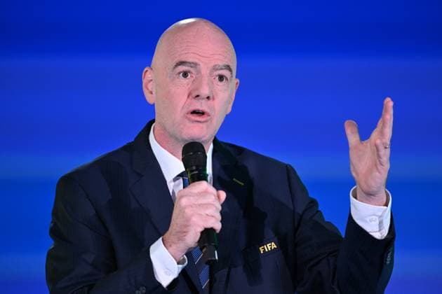 FIFA World Cup, WM, Weltmeisterschaft, Fussball 26 play-offs draws ZURICH, SWITZERLAND - NOVEMBER 20: FIFA President Gianni Infantino speaks during the 2026 FIFA World Cup Play-Off Tournament draw at the FIFA s Home of Football in Zurich, Switzerland on November 20, 2025. Mustafa Yalcin Anadolu Zurich Switzerland. Editorial use only. Please get in touch for any other usage.  Copyright: x2025xAnadoluxMustafaxYalcinx
