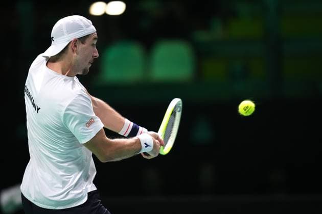 Jan-Lennard Struff in action during the Davis Cup Finals 2025 Quarterfinals match between Tomas Martin Etcheverry (Argentina) and Jan-Lennard Struff (Germany) at Bologna Fiere, Bologna, Italy - November 20, 2025. - Tennis.  Copyright: xMassimoxPaolone LaPressex