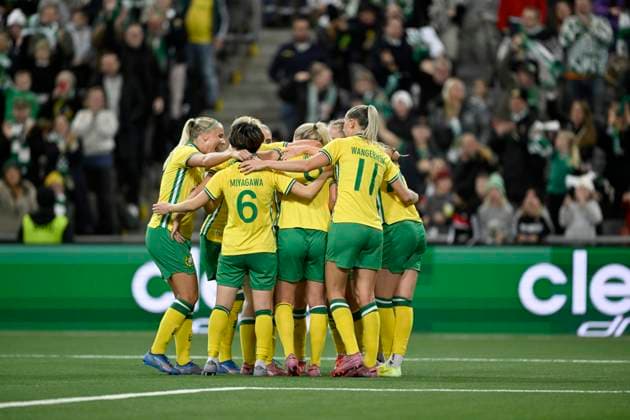 STOCKHOLM, SWEDEN 20251120 Hammarby s 31 Smilla Holmberg celebrates after scoring a 2 1 goal during Thursday s European Cup qualifying match 2 of 2 between Hammarby IF and AFC Ajax at 3Arena STOCKHOLM SWEDEN x10050x  Copyright: xPontusxLundahl TTx EUROPEAN CUP QUALIFYING HAMMARBY-AJAX
