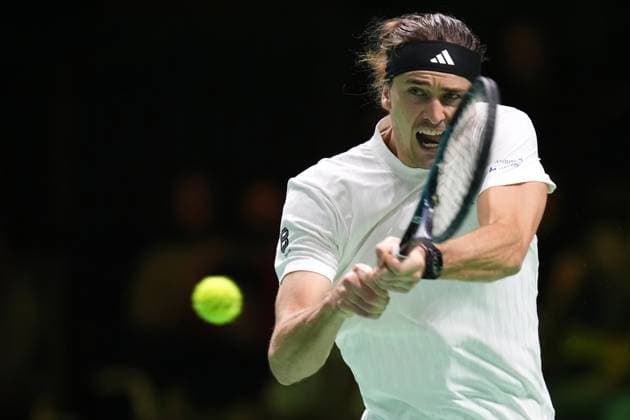 Alexander Zverev in action during the Davis Cup Finals 2025 Quarterfinals match between Francisco Cerundolo (Argentina) and Alexander Zverev (Germany) at Bologna Fiere, Bologna, Italy - November 20, 2025. - Tennis.  Copyright: xMassimoxPaolone LaPressex