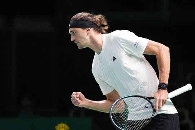 Alexander Zverev celebrates during the Davis Cup Finals 2025 Quarterfinals match between Francisco Cerundolo (Argentina) and Alexander Zverev (Germany) at Bologna Fiere, Bologna, Italy - November 20, 2025. - Tennis.  Copyright: xMassimoxPaolone LaPressex