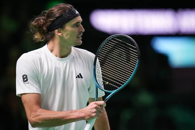 Alexander Zverev celebrates during the Davis Cup Finals 2025 Quarterfinals match between Francisco Cerundolo (Argentina) and Alexander Zverev (Germany) at Bologna Fiere, Bologna, Italy - November 20, 2025. - Tennis.  Copyright: xMassimoxPaolone LaPressex
