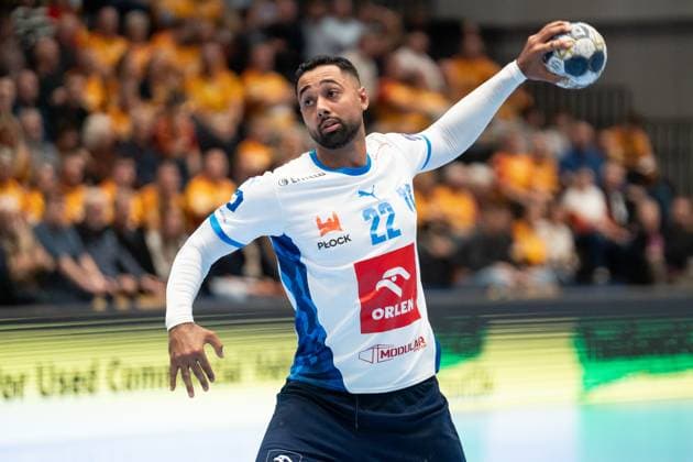 GOG v Orlen Wisla Plock, EHF Champions League, Svendborg, Denmark Svendborg, Denmark. 20th, November 2025. Melvyn Richardson (22) of Orlen Wisla Plock seen during the EHF Champions League match between GOG and Orlen Wisla Plock at Arena Svendborg in Svendborg. Denmark, Svendborg  Copyright: xGonzalesxPhoto KentxRasmussenx