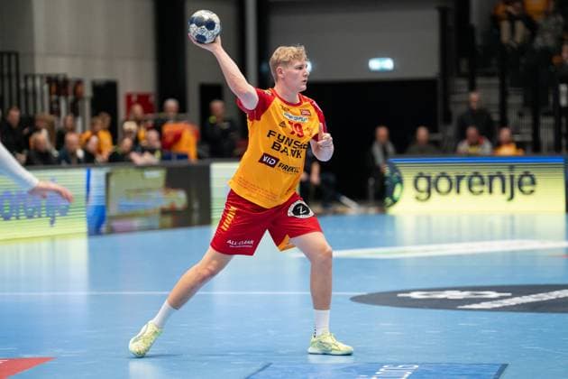 GOG v Orlen Wisla Plock, EHF Champions League, Svendborg, Denmark Svendborg, Denmark. 20th, November 2025. Emil Tonnesen (79) of GOG seen during the EHF Champions League match between GOG and Orlen Wisla Plock at Arena Svendborg in Svendborg. Denmark, Svendborg  Copyright: xGonzalesxPhoto KentxRasmussenx
