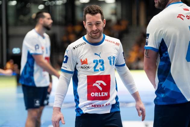 GOG v Orlen Wisla Plock, EHF Champions League, Svendborg, Denmark Svendborg, Denmark. 20th, November 2025. Miha Zarabec (23) of Orlen Wisla Plock seen during the EHF Champions League match between GOG and Orlen Wisla Plock at Arena Svendborg in Svendborg. Denmark, Svendborg  Copyright: xGonzalesxPhoto KentxRasmussenx