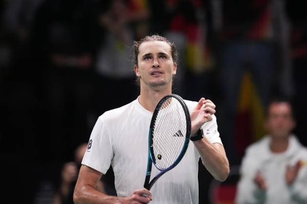 Alexander Zverev celebrates for the victory at the end of the Davis Cup Finals 2025 Quarterfinals match between Francisco Cerundolo (Argentina) and Alexander Zverev (Germany) at Bologna Fiere, Bologna, Italy - November 20, 2025. - Tennis.  Copyright: xMassimoxPaolone LaPressex